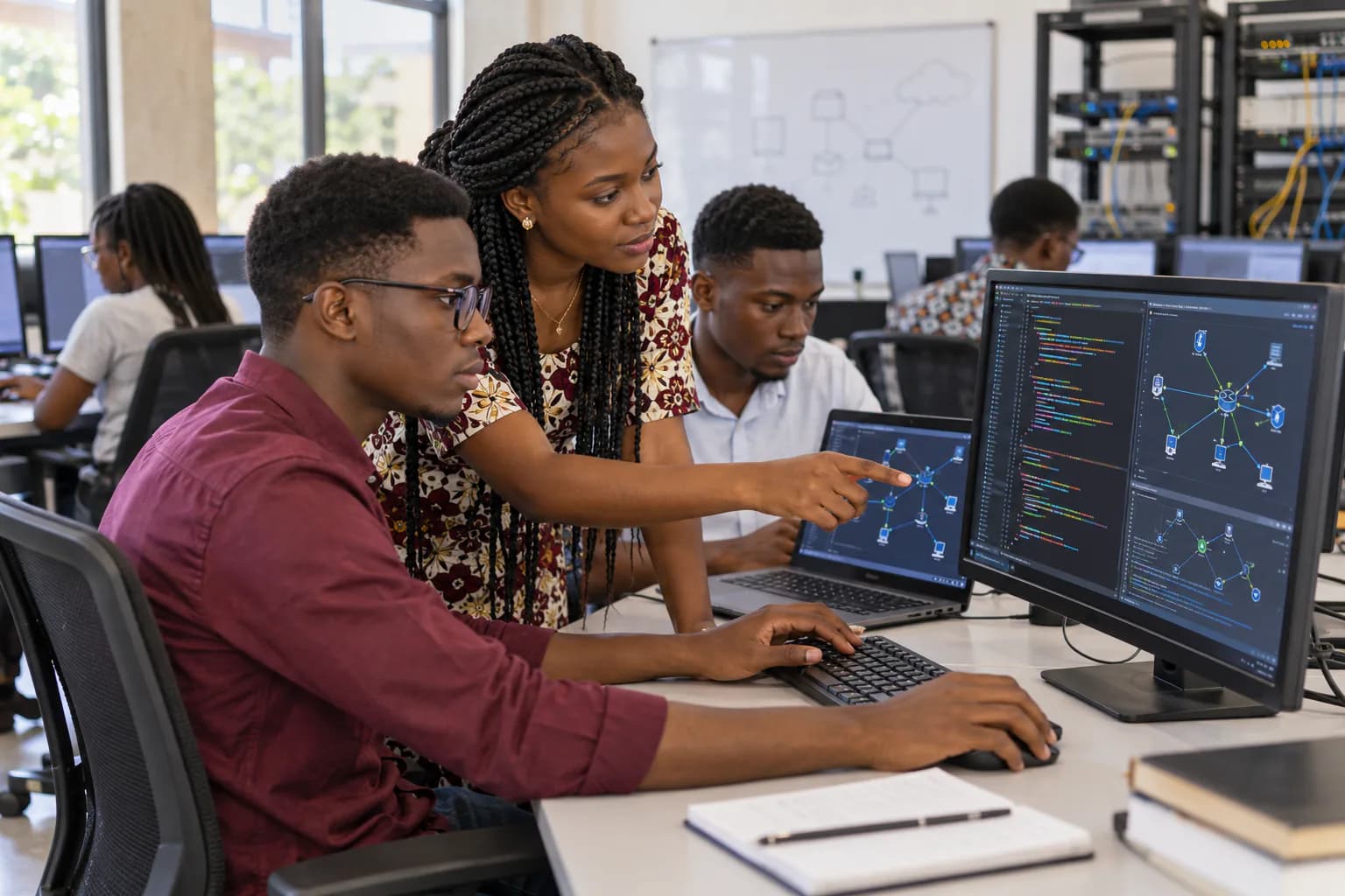 Illustration : étudiants en développement informatique et logiciels