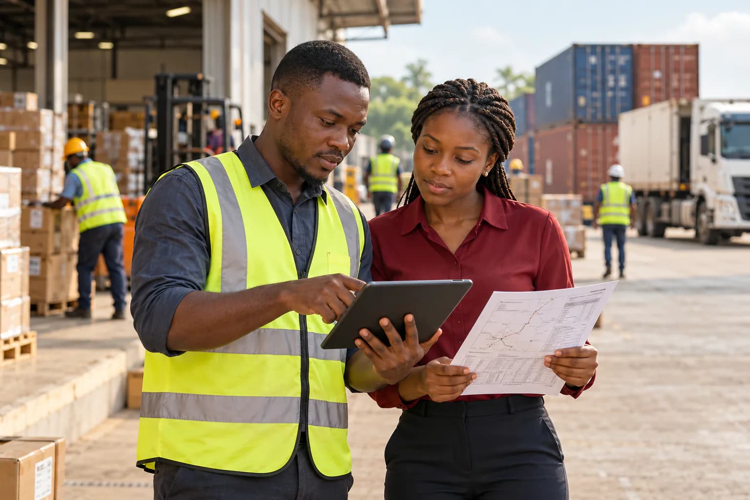 Illustration : étudiants en transport et gestion logistique